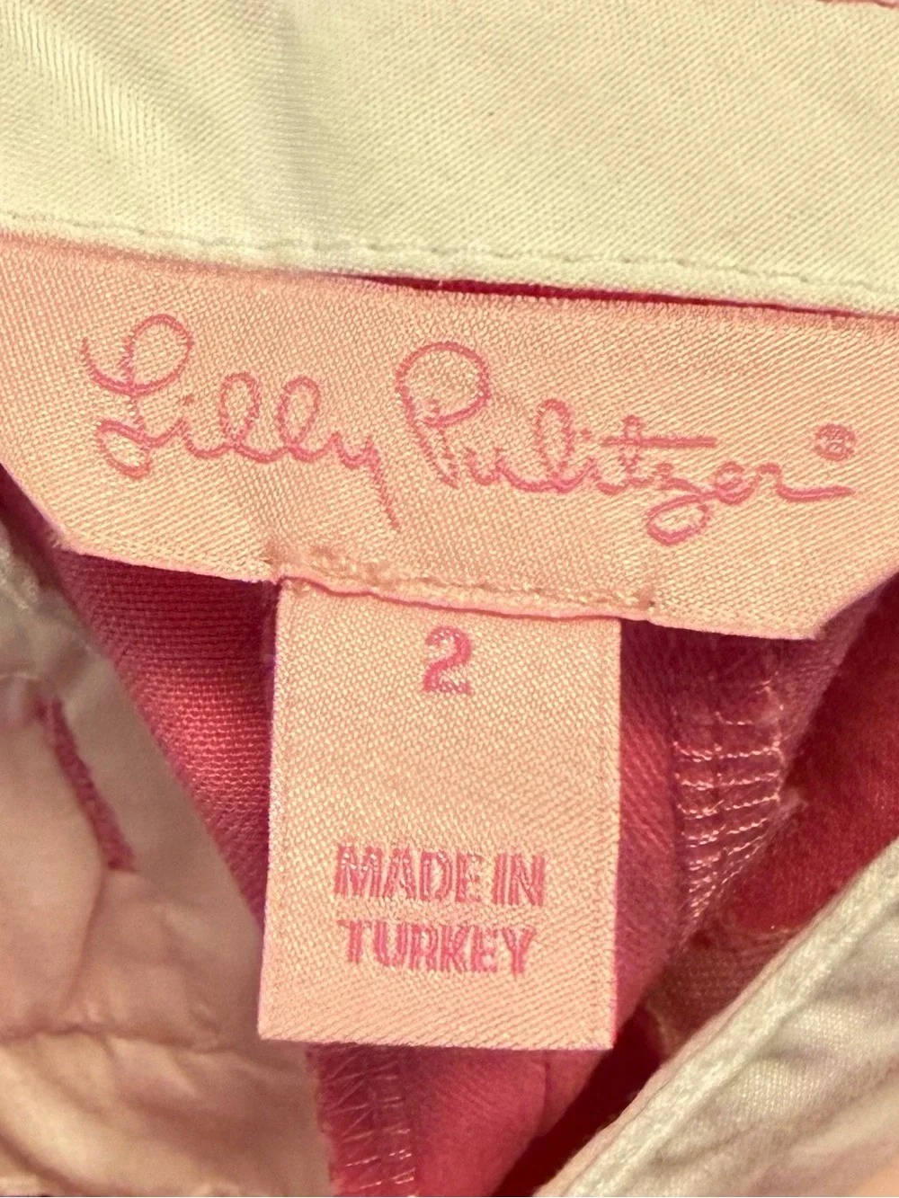 LILLY PULITZER Size 2 Pink Pencil Skirt EUC